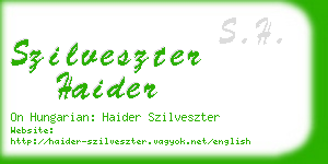 szilveszter haider business card